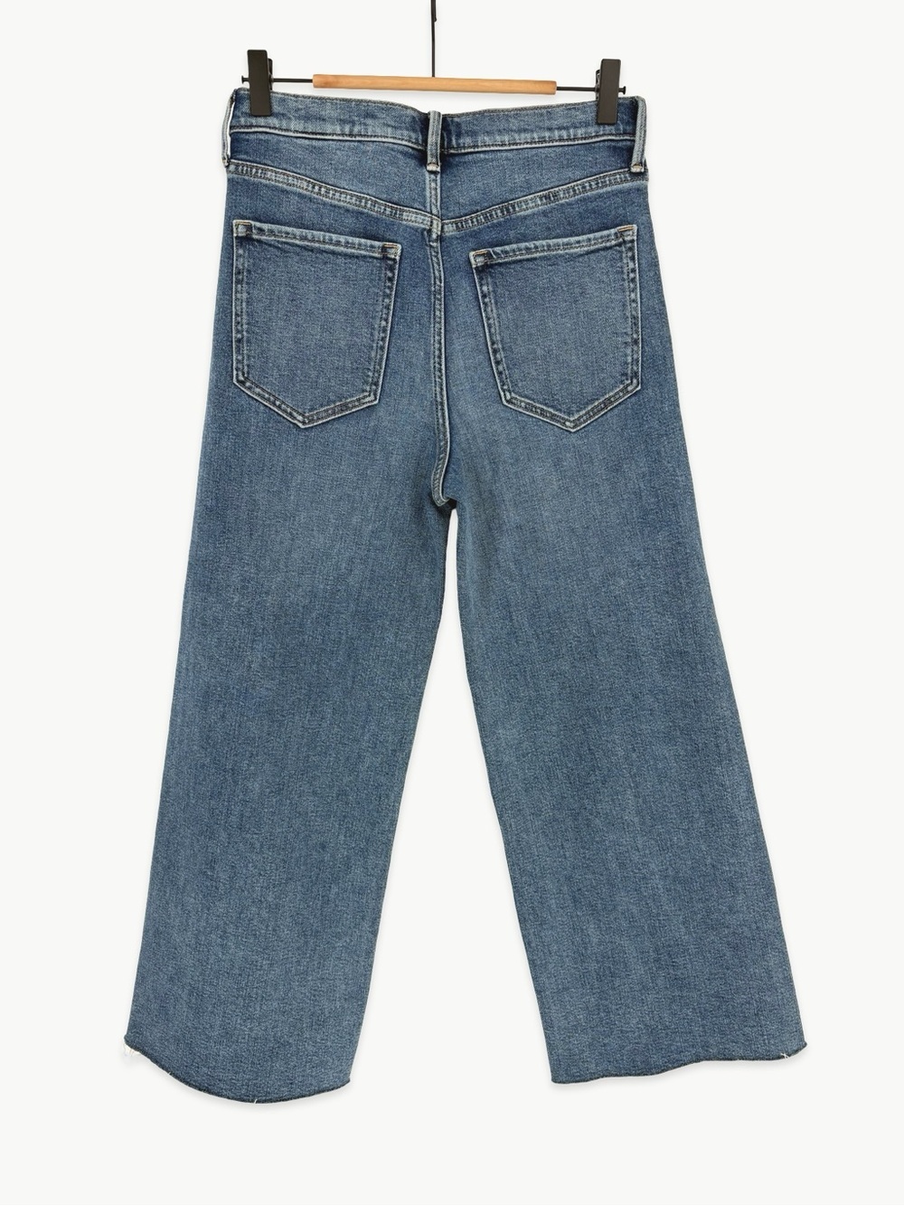 Banana Republic High Rise Wide Leg Crop Jeans 27 Raw Hem NWT Medium Wash - Picture 3 of 12